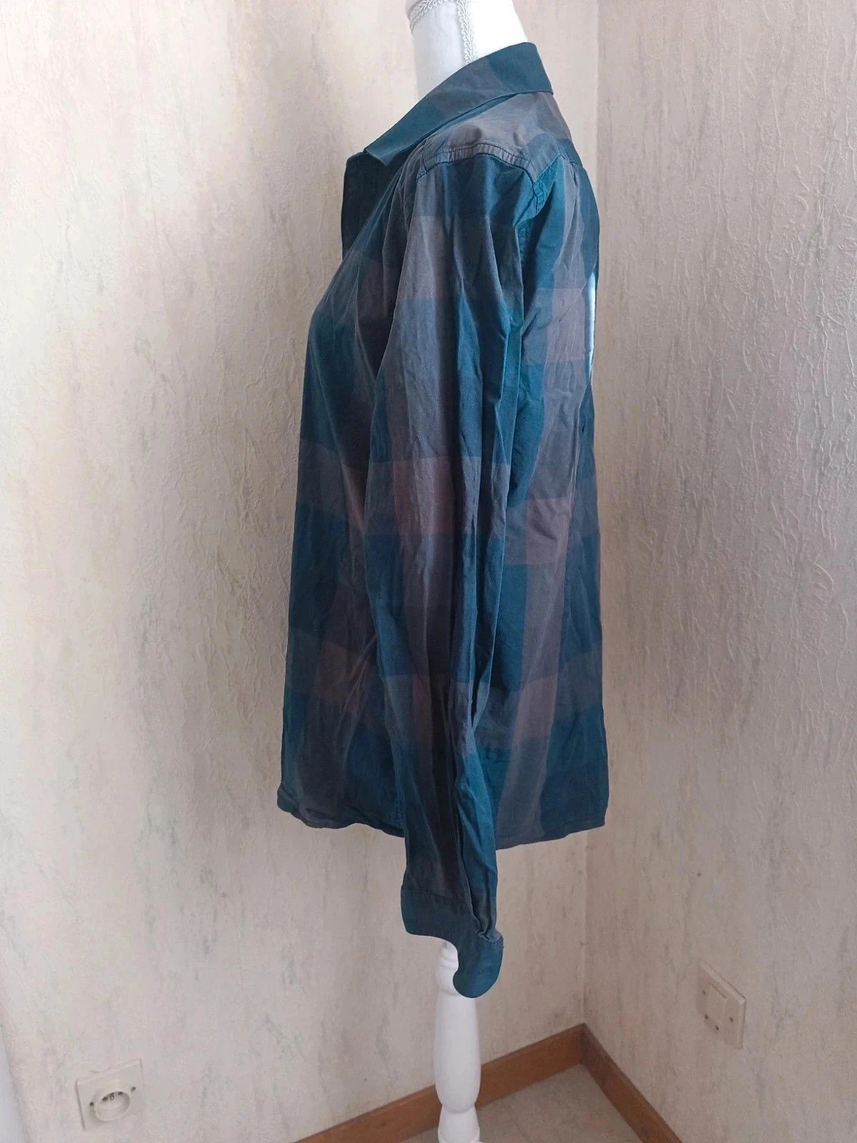 Chemise marron et marine Jules XL – photo 3